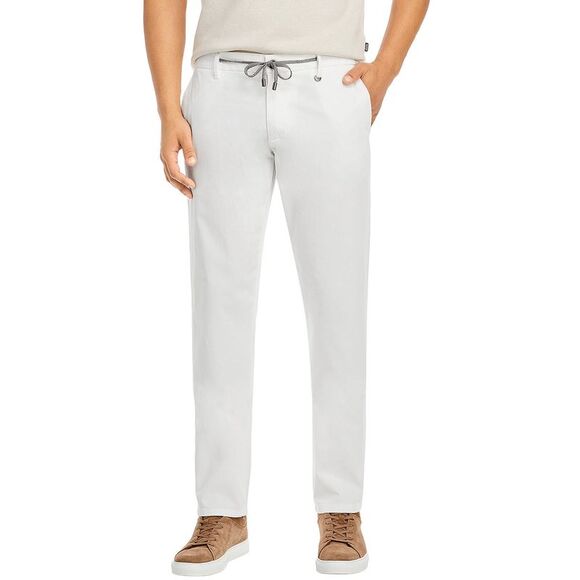 Canali Mens Slim-Fit Straight-Leg Drawstring Pants 34W x 34L White - NWT $395